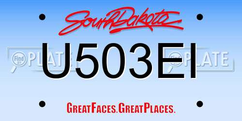 U503EI South Dakota License Plate