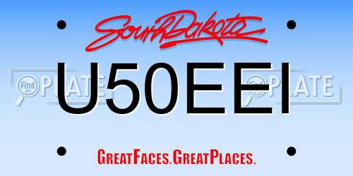 U50EEI South Dakota License Plate