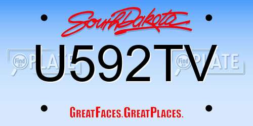 U592TV South Dakota License Plate