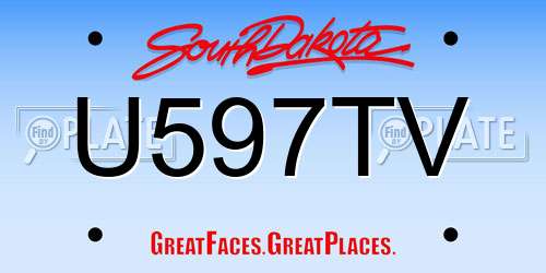U597TV South Dakota License Plate