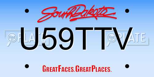 U59TTV South Dakota License Plate