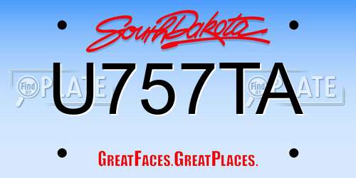 U757TA South Dakota License Plate