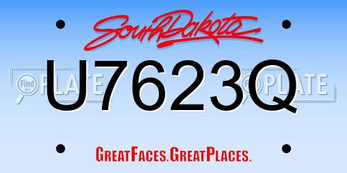U7623Q South Dakota License Plate