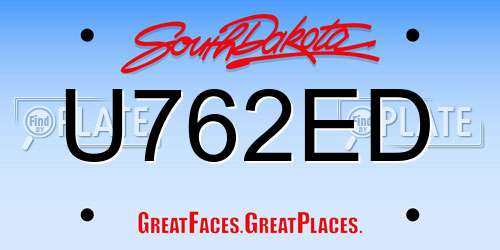 U762ED South Dakota License Plate