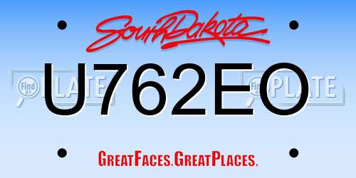 U762EO South Dakota License Plate