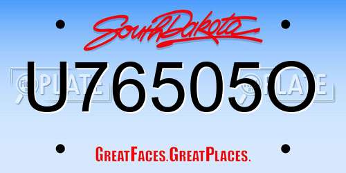U76505O South Dakota License Plate