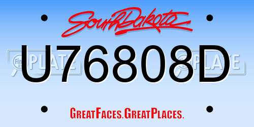 U76808D South Dakota License Plate