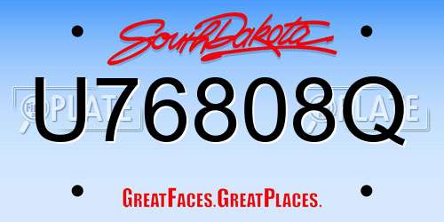 U76808Q South Dakota License Plate