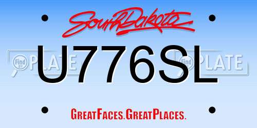 U776SL South Dakota License Plate