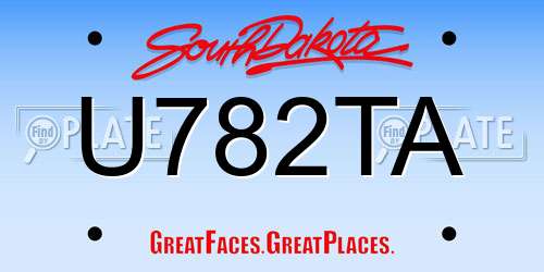 U782TA South Dakota License Plate