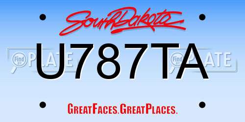 U787TA South Dakota License Plate
