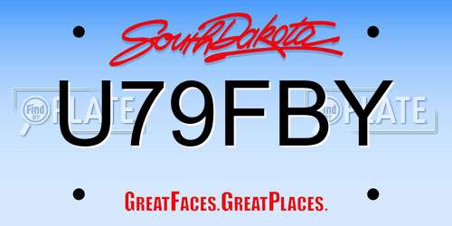 U79FBY South Dakota License Plate