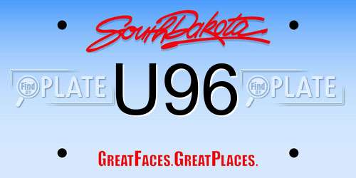 U96 South Dakota License Plate