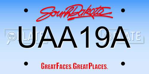 UAA19A South Dakota License Plate