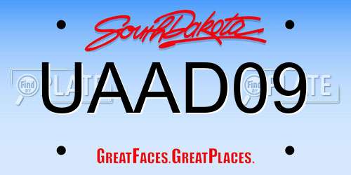 UAAD09 South Dakota License Plate