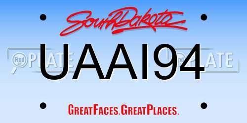 UAAI94 South Dakota License Plate