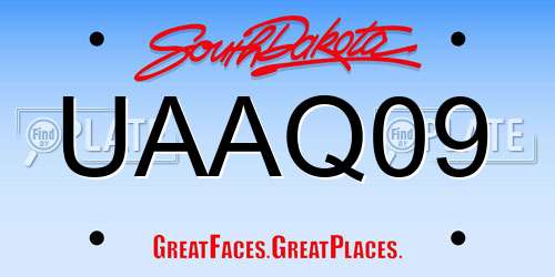 UAAQ09 South Dakota License Plate