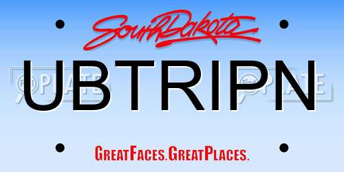 UBTRIPN South Dakota License Plate