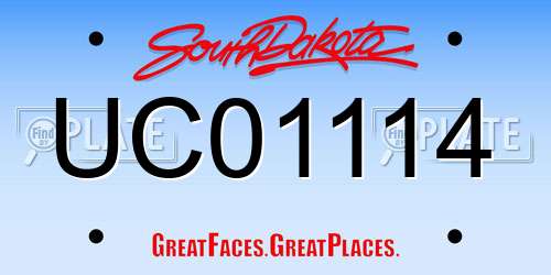 UC01114 South Dakota License Plate