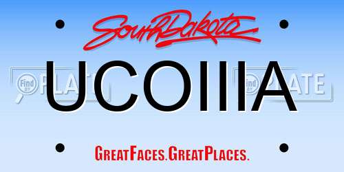 UCOIIIA South Dakota License Plate