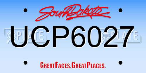 UCP6027 South Dakota License Plate