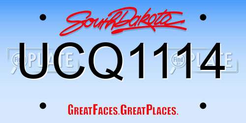 UCQ1114 South Dakota License Plate