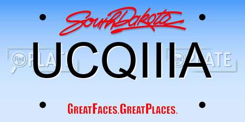 UCQIIIA South Dakota License Plate