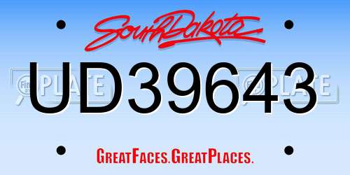 UD39643 South Dakota License Plate