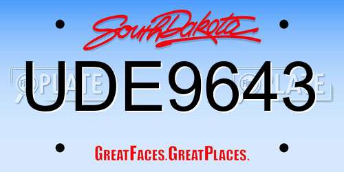 UDE9643 South Dakota License Plate