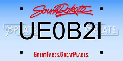 UE0B2I South Dakota License Plate