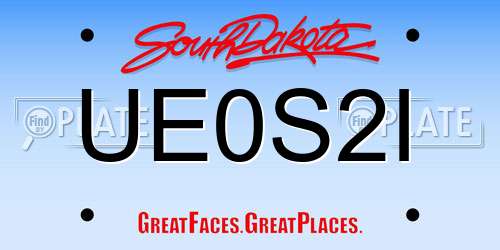 UE0S2I South Dakota License Plate