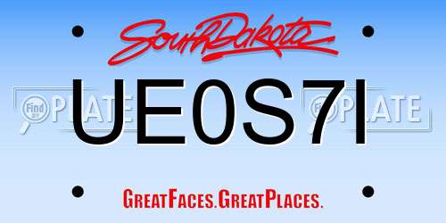 UE0S7I South Dakota License Plate