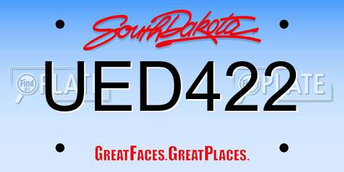 UED422 South Dakota License Plate