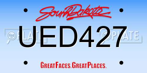 UED427 South Dakota License Plate