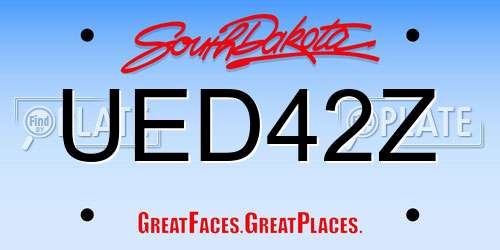 UED42Z South Dakota License Plate