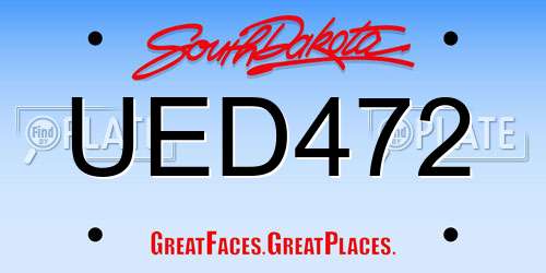UED472 South Dakota License Plate
