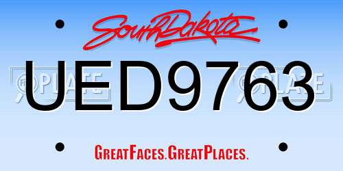 UED9763 South Dakota License Plate