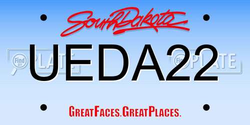 UEDA22 South Dakota License Plate