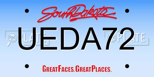 UEDA72 South Dakota License Plate