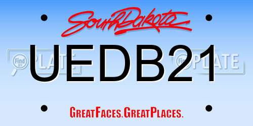 UEDB21 South Dakota License Plate