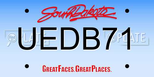 UEDB71 South Dakota License Plate