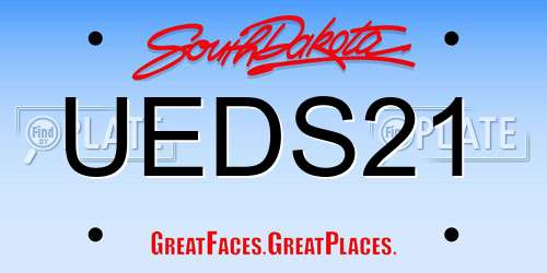 UEDS21 South Dakota License Plate