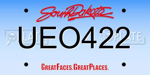 UEO422 South Dakota License Plate