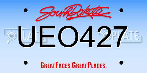 UEO427 South Dakota License Plate