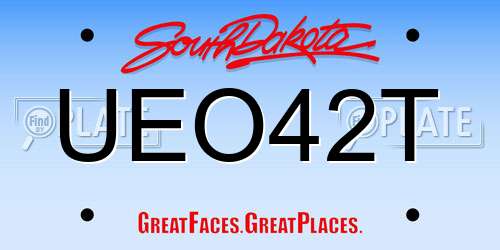 UEO42T South Dakota License Plate