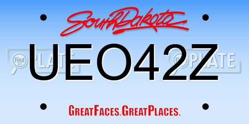 UEO42Z South Dakota License Plate