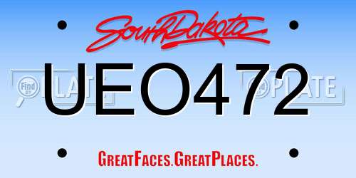 UEO472 South Dakota License Plate