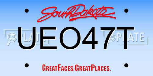 UEO47T South Dakota License Plate
