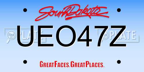 UEO47Z South Dakota License Plate