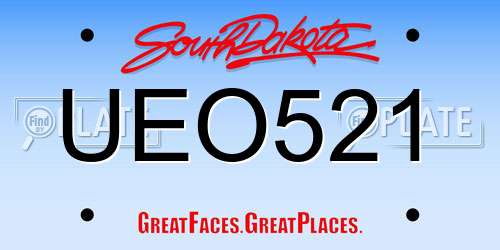 UEO521 South Dakota License Plate